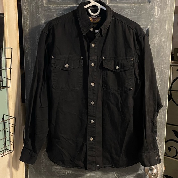 Vintage Harley Davidson black button down shirt size medium - Picture 8 of 8